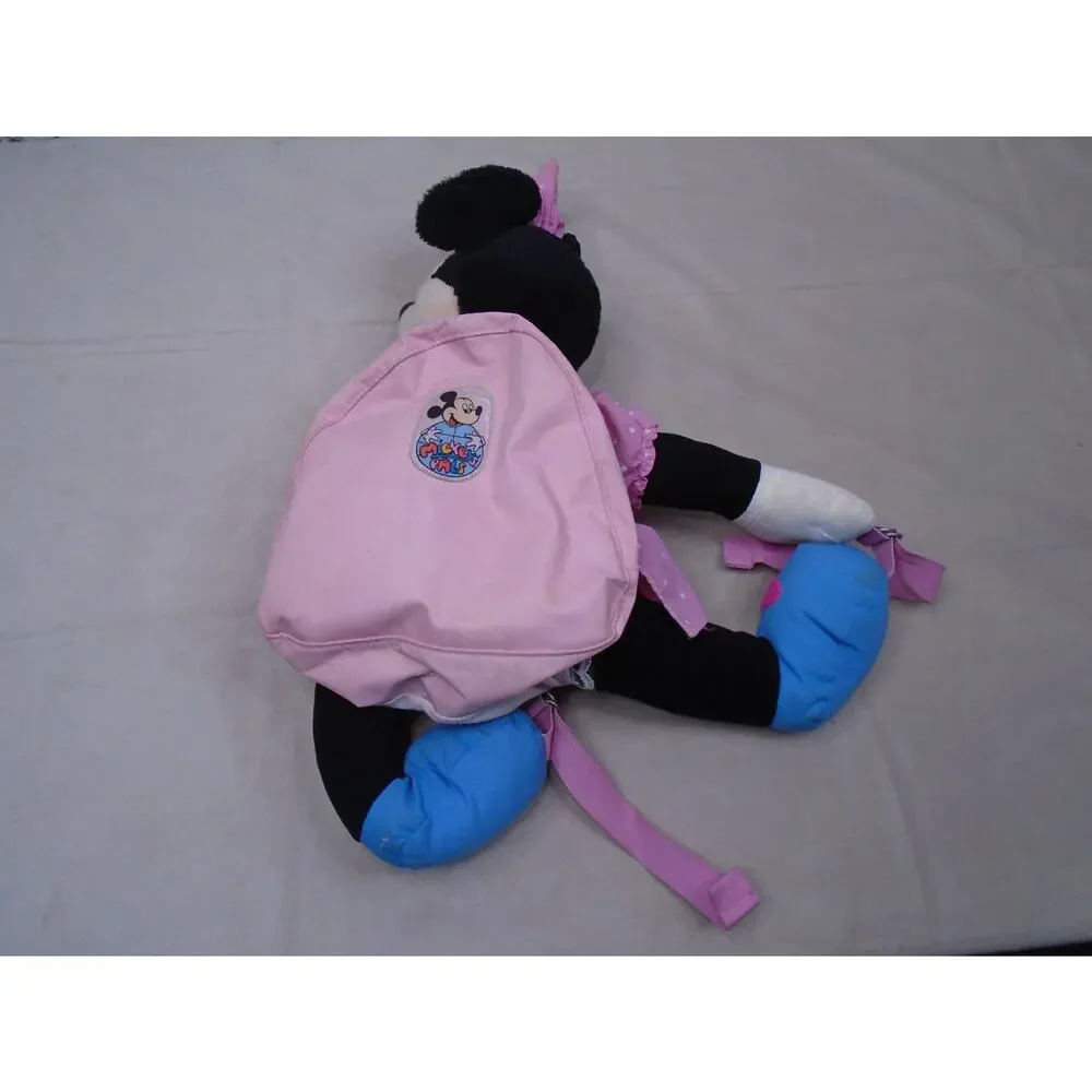 Vintage Minnie Mouse Mickey's Pals Plush Doll Pink Backpack Dover Handbag Purse